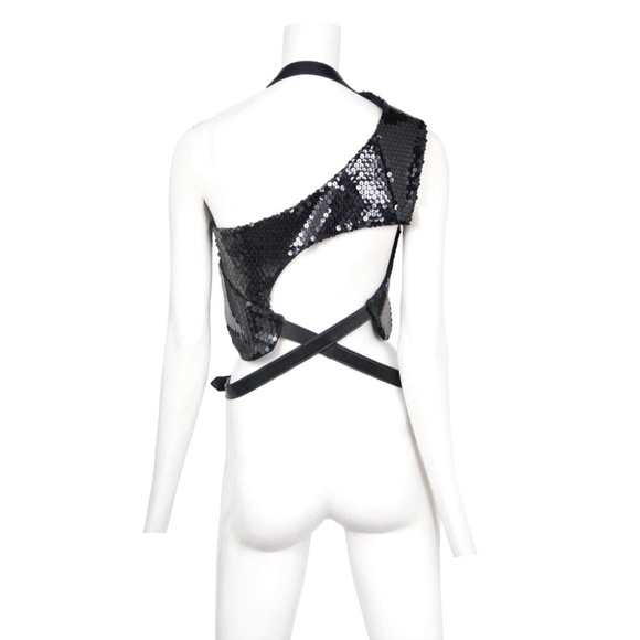 Comme des Garçons Spring 2010 Black Sequin Harness Vest - Picture 1 of 8